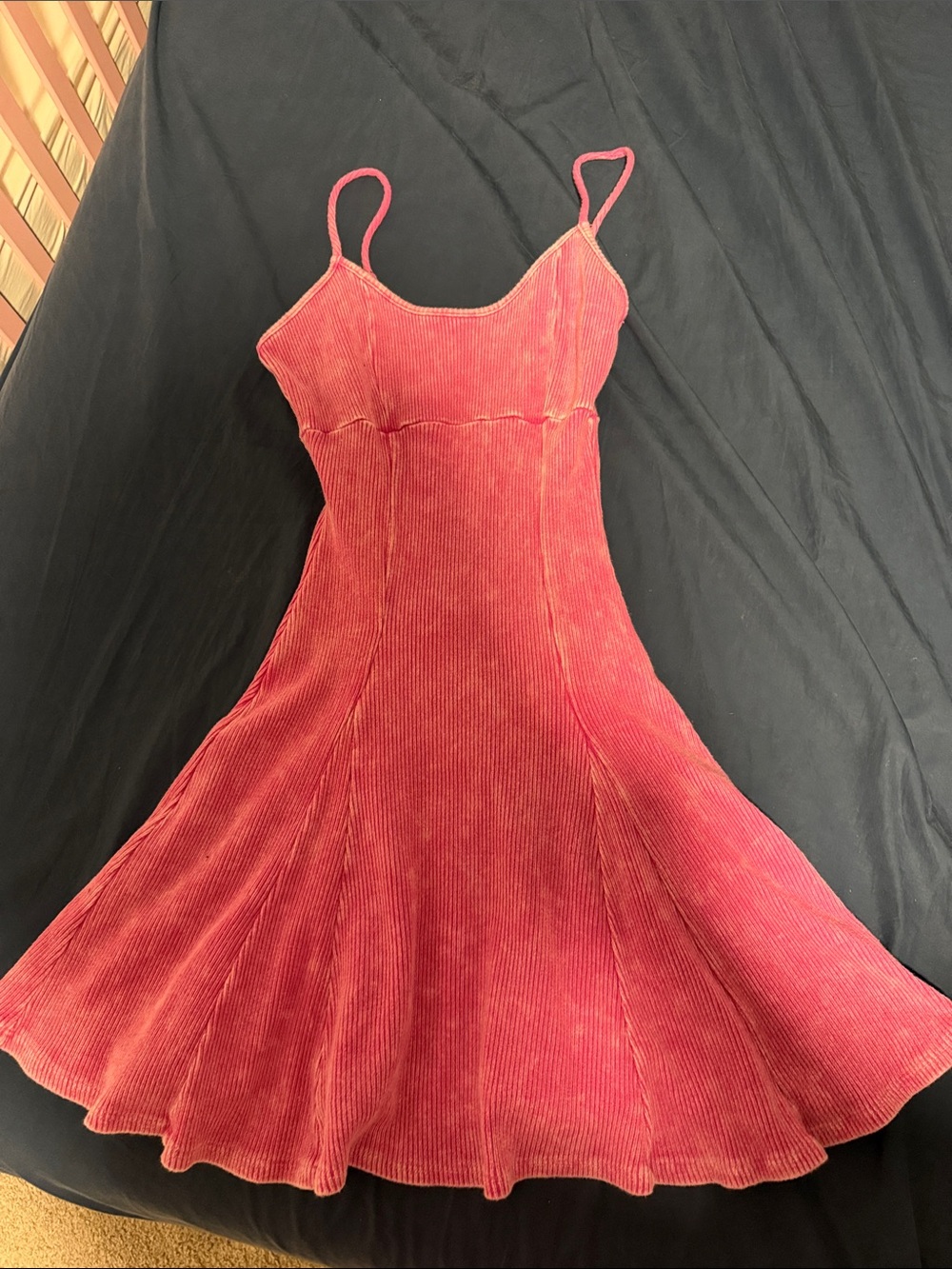 Lulu's Red Corduroy Spaghetti-Strap Mini Dress